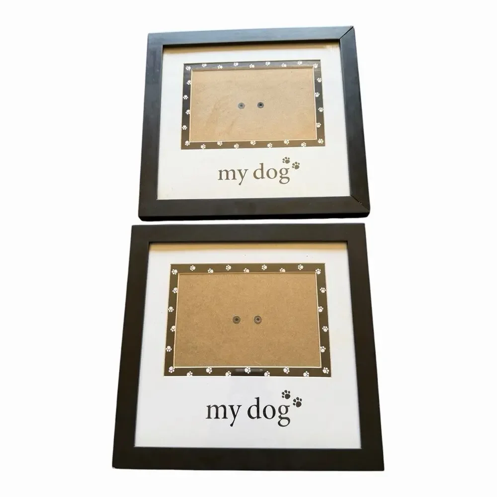 Prinz “My Dog” Black Wood Picture Frame 4x6 Pet Photo Frame Set of 2 Easel/Wall